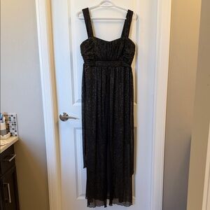 Connected Apparel Glittering Black Maxi Dress